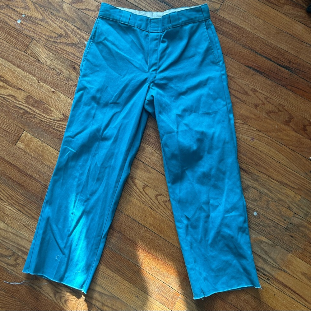 Turquoise Blue Dickies Cutoff Work Pant
